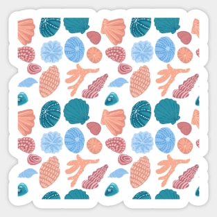 Beachy Seashell Pattern Sticker